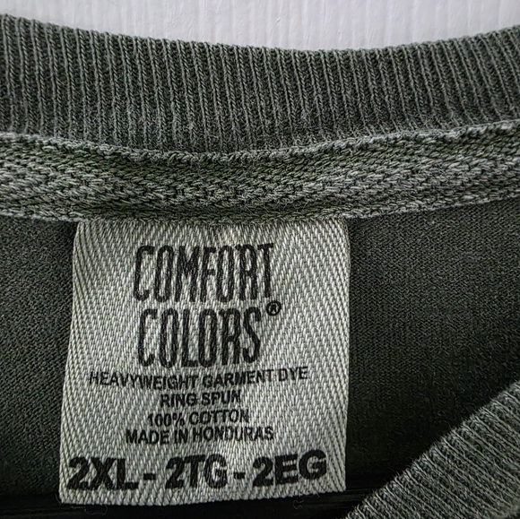 Mens XXL, Comfort Colors Forest Green Long Sleeve - Picture 3 of 5